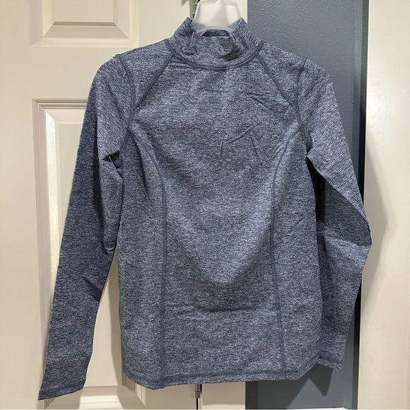 Women’s XXS Zuda QVC Blue Mock Neck Long Sleeve Shirt - Picture 1 of 2